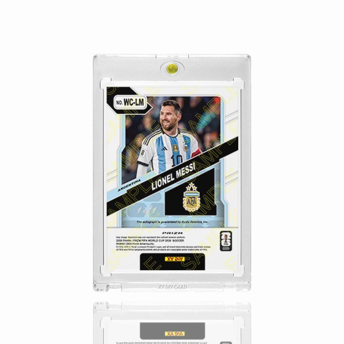 Lionel Messi Facsimile Signature Football Card Fan Made, With Magnetic Protective Card Case